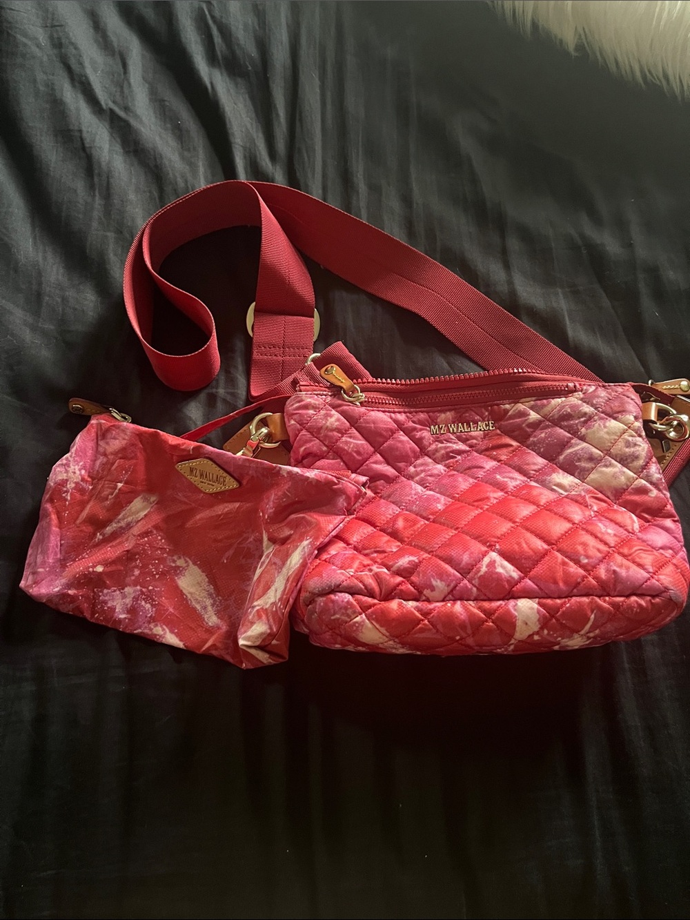 MZ Wallace Quilted Red Crossbody Bag - Picture 3 of 6